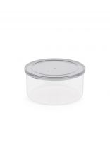 Контейнер пищевой пластик, 0.5 л, 12.3х12.1х5.5 см, серый, круглый, Альтернатива, Смак, М8518