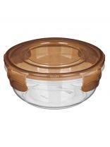 Контейнер пищевой пластик, 0.8 л, коричневый, круглый, IDIland, Lock, 231112040/00