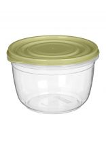 Контейнер пищевой пластик, 0.625 л, 12.5х12х8.1 см, зеленый, круглый, IDIland, Flexy, 231111218/09