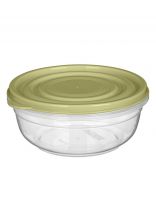 Контейнер пищевой пластик, 0.4 л, 12.5х12х5.5 см, зеленый, круглый, IDIland, Flexy, 231110918/09