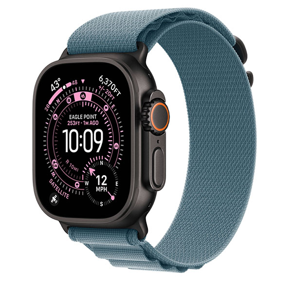 Apple Watch Ultra 3 GPS, 49mm, Black Titanium + ремешок Alpine Loop «Light Blue»