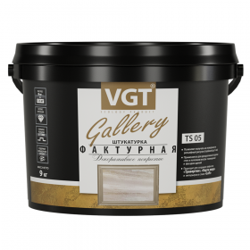 Декоративная Штукатурка Фактурная VGT Gallery TS 05 4.5кг для Внутренних и Наружных Работ, Белая / ВГТ Штукатурка Фактурная