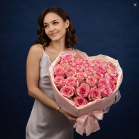 Букет сердце из 25 роз