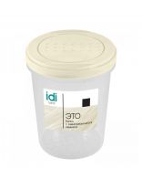 Банка для хранения пищевых продуктов, пластик, 1 л, 11.5х11.5х14.7 см, с крышкой, Homver, Asti, 02025/01, светло-бежевая