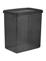 Банка для сыпучих продуктов, пластик, 1.1 л, 12.5х8.5х14.2 см, с крышкой, Plast team, Black, PT170710621