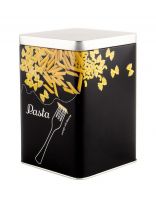 Банка для сыпучих продуктов, металл, 1 л, 10.3х10.2х15.3 см, с крышкой, Mallony, Макароны, 008618