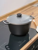 Казан алюминий, 5 л, с крышкой, крышка стекло, Нева Металл Посуда, Н0850д