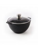 Казан алюминий, антипригарное покрытие, 5 л, Гранит black, с крышкой, черный, Мечта, 55802