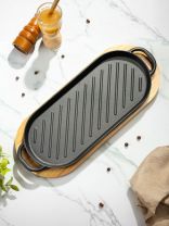 Сковорода чугун, 37.8х16.6х2 см, с подставкой, Y4-8872