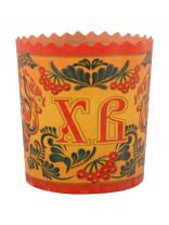 Форма для выпечки куличей бумага, 6 шт, 7х8.5 см, круглая, пасхальные, Мультидом, Орнамент, МТ8-139