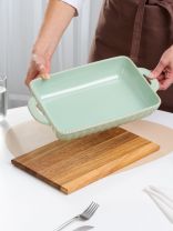 Форма для запекания керамика, 20.5х35х6.5 см, прямоугольная, Фисташка, B010088