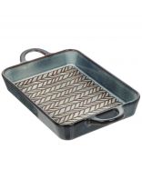 Форма для запекания керамика, 21х36х5 см, прямоугольная, сине-коричневая, Attribute, Glaze, ABG007