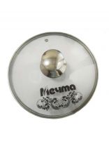 Крышка для посуды стекло, 26 см, Мечта, металлический обод, кнопка нержавеющая сталь, КР26