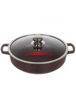Жаровня алюминий, 28 см, 3.5 л, антипригарное покрытие, Горница, Шоколад, ж2832аш, с крышкой