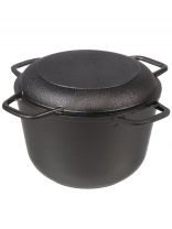 Кастрюля чугун, 4 л, крышка чугун, с крышкой-сковородой, Гардарика, 1304-4, индукция