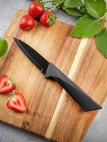 Нож кухонный Daniks, Обсидиан, для овощей, нержавеющая сталь, 9 см, рукоятка пластик, YW-A175-PA