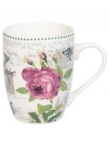 Кружка керамика, 350 мл, Розовые розы, в ассортименте