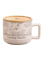 Кружка фарфор, 400 мл, Loving Family, с бамбуковой крышкой, Lefard, 756-478