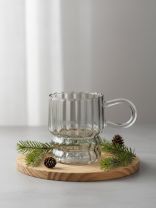 Кружка стекло, 350 мл, Оптик, 8*9.5 см, Y4-9729, хвоя