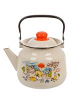 Чайник сталь, эмалированное покрытие, 3.5 л, Греческая кухня, бежевый, 33-2713/4М