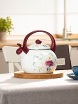 Чайник сталь, эмалированное покрытие, 2.2 л, со свистком, Daniks, Букет, индукция