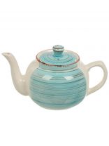 Чайник заварочный керамика, 1 л, Domenik, Laguna, DM6005, голубой, белый