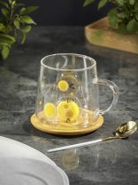 Чайная пара стекло, 2 предмета, на 1 персону, 310 мл, Лимон, Y6-10250/B060106, подарочная упаковка