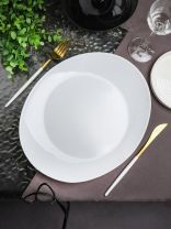 Тарелка обеденная, стеклокерамика, 31.3 см, овальная, Модерн, Daniks, NOP120W