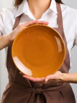 Тарелка десертная, фарфор, 21 см, Карамель, Daniks, 15ТП21013