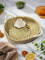 Поднос 35 см, круглый, плетеный, Y4-8614