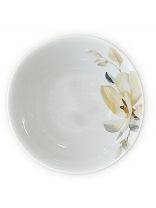 Салатник фарфор, круглый, 0.36 л, Идиллия Белый шиповник, Добрушский фарфоровый завод, 3С2334Ф34