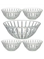 Набор салатников стекло, круглый, 5 шт, 24х11 см, 0.3, 1.6 л, Lines, Lefard, 691-066