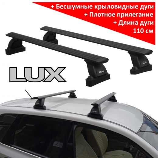 Багажник на крышу Suzuki Vitara 2015-..., Lux, черные крыловидные дуги