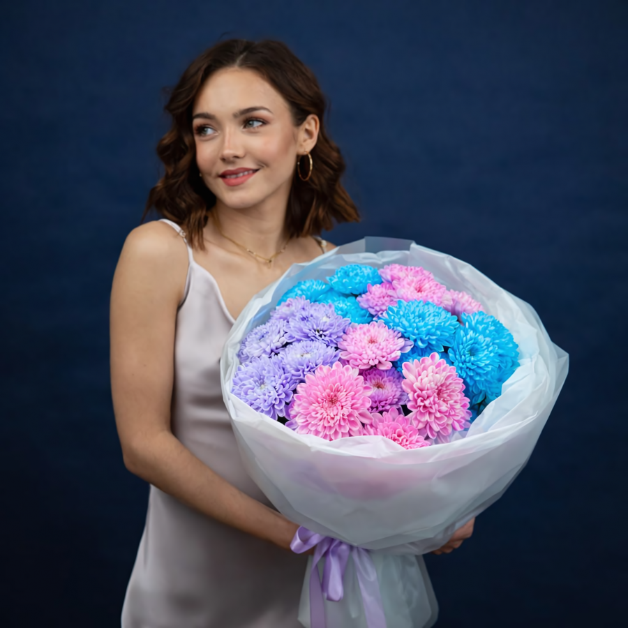 Букет из кустовых хризантем