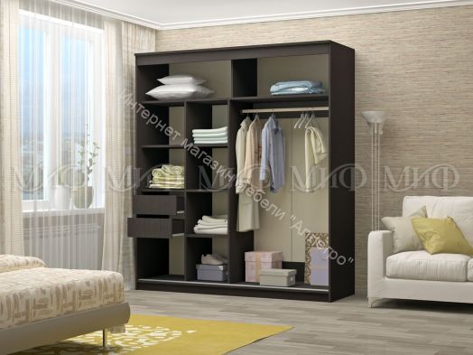 Шкаф-купе Элегант №5 2,0 м Сандал светлый