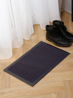 Коврик грязезащитный, 40х60х0.7 см, прямоугольный, сине-золотой, Mesh mat Комфорт, ComeForte, MM-05