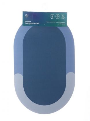 Коврик быстросохнущий для ванны, антискользящий, 0.5х0.8 м, полиэстер, РМС, К-03СН-50х80