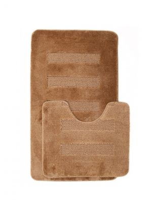 Комплект ковриков для ванной, антискользящий, 2 шт, 0.6х1.0, 0.5х0.6 м, 20 мм м, бежевый, Aqua-Prime, Melany