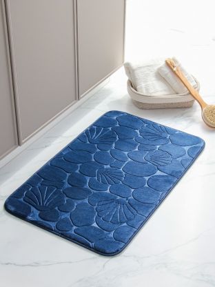 Коврик для ванной, 0.5х0.8 м, Y4-9934, синий узор галька