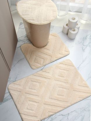Набор ковриков для ванной, 3 предмета, молочный, Y4-9945