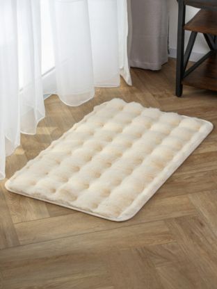 Коврик интерьерный 0.5х0.8 м, прямоугольный, белый, искусственный мех, A090278