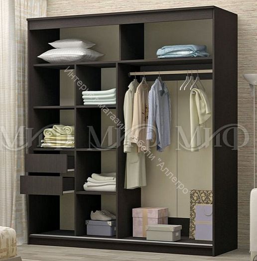 Шкаф-купе Элегант №5 2,0 м Ясень шимо тёмный