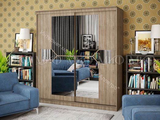 Шкаф-купе Элегант 2,0 м Ясень шимо тёмный