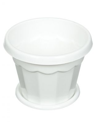 Горшок для цветов пластик, 0.7 л, 13х10.4 см, белый, Альтернатива, Гармония, М1408