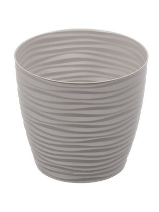 Горшок для цветов пластик, 1.7 л, 15х14 см, с поддоном, серый, Idea, Дюна, М 3068