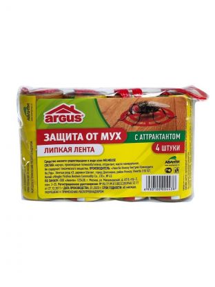 Инсектицид от мух, лента липкая, 4 шт, Argus