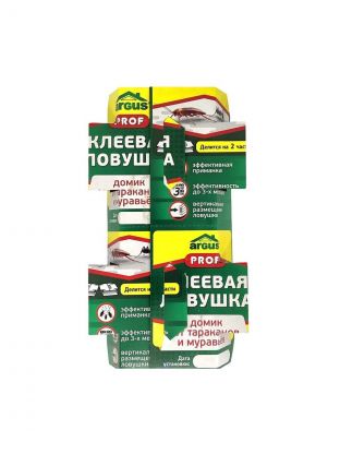 Инсектицид 2 в 1, от тараканов, муравьев, клеевая ловушка, домик с приманкой, Argus