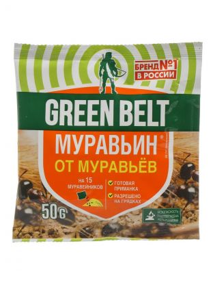 Инсектицид Муравьин, от вредителей, гранулы, 50 г, пакет, Green Belt