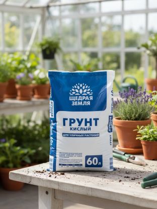 Грунт Щедрая земля, НЦС, кислый, 60 л