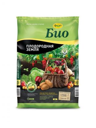 Грунт Био, плодородная земля, 40 л, Фаско